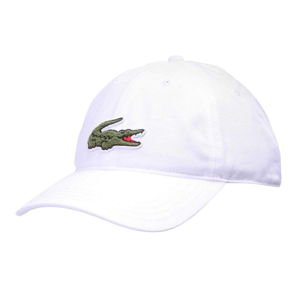 Lacoste Mens Embroidered Logo Dad Hat / White